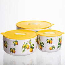 Контейнеры для еды фарфоровые Lemon 9,5/13/15 см Yiwu TS-3P-1