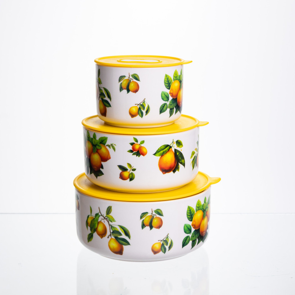Зображення Контейнеры для еды фарфоровые Lemon 9,5/13/15 см Yiwu TS-3P-1 ИМ Light-Deco 2 