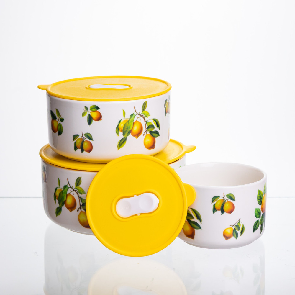 Зображення Контейнеры для еды фарфоровые Lemon 9,5/13/15 см Yiwu TS-3P-1 ИМ Light-Deco 3 
