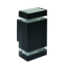 Настінний світильник фасадний під лампу GU10 HOROZ ELECTRIC "REGNUM-2" чорний