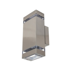Светильник фасадный HOROZ ELECTRIC "GARDENYA-2" 2xGU10 мат.хром без лампы настенный