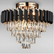 Люстра кришталева стельова Light House SRS-16224/6+4 золото/чорний