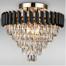 Люстра кришталева стельова Light House SRS-16224/9+6 золото/чорний