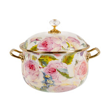 Каструля емальована peony elmani з кришкою 3,8 л, діаметр=20см, висота=12см Каструля емальована peony elmani з кришкою 3,8 л, діаметр=20см, висота=12см