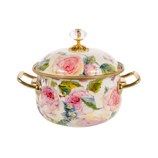 Каструля емальована peony elmani з кришкою 2,1л, діаметр=16см, висота=11см Каструля емальована peony elmani з кришкою 2,1л, діаметр=16см, висота=11см