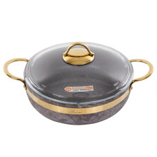 Сотейник brioni антипригарний royal stone sandstone gold 26 см, 2,8 л., 3,5 мм товщ.
