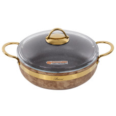 Сотейник brioni антипригарний royal stone ti̇gereye gold 26 см, 2,8 л., 3,5 мм товщ.