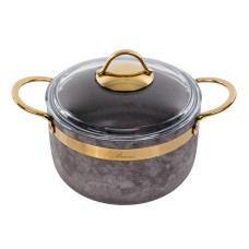 Каструля brioni антипригарна royal stone sandstone gold 20 см, 3 л., 3,5 мм товщ.