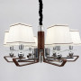 Зображення Люстра з коричневою екошкірою на 6 плафонів-абажурів ИМ Light-Deco 3 