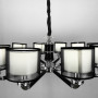 Зображення Плафонна люстра з елементами чорної екошкіри на 10 ламп ИМ Light-Deco 2 