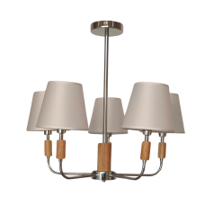 Люстра стельова з абажуром Light House SRS-19956-5 CH хром, абажур білий