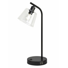 Настільна лампа декоративна Light House SRS-20044 BK чорна, плафон прозорий