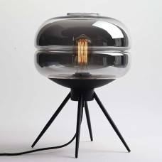 Настільна лампа декоративна Light House SRS-19244 GREY чорна, плафон сірий 