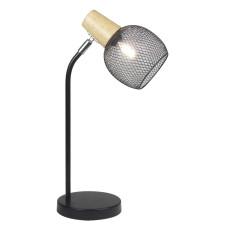 Настільна лампа в стилі лофт Light House SRS-20042 BK з поворотним механізмом, колір чорний + дерево