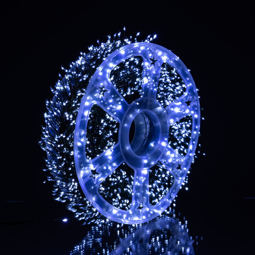 Изображение Новогодняя гирлянда комнатная роса Хвойная лапа 50 м 1500 LED зеленый провод Белое сияние D1500L50MGW ИМ Light-Deco 4 