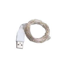 Гирлянда роса 20 метров USB на 200 led светодиодов капля белый провод желтая USB200L20MWY