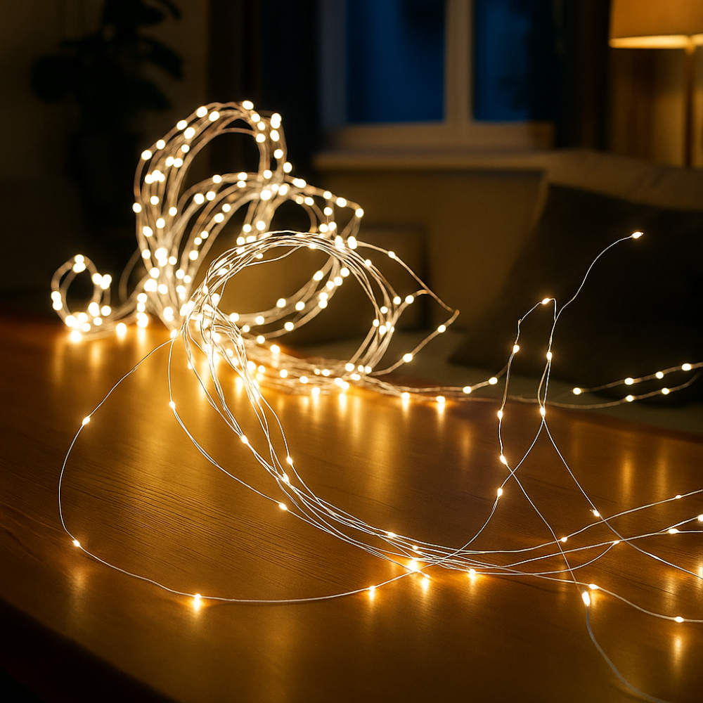 Изображение Гирлянда Конский хвост 3 м 20 линий на 600 led лампочек на медном проводе от сети Желтая 1733015Y ИМ Light-Deco 2 