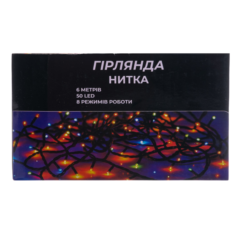 Изображение Новогодняя комнатная гирлянда нить 6 м 50 LED белый провод Желтый W50LED6MWY ИМ Light-Deco 5 