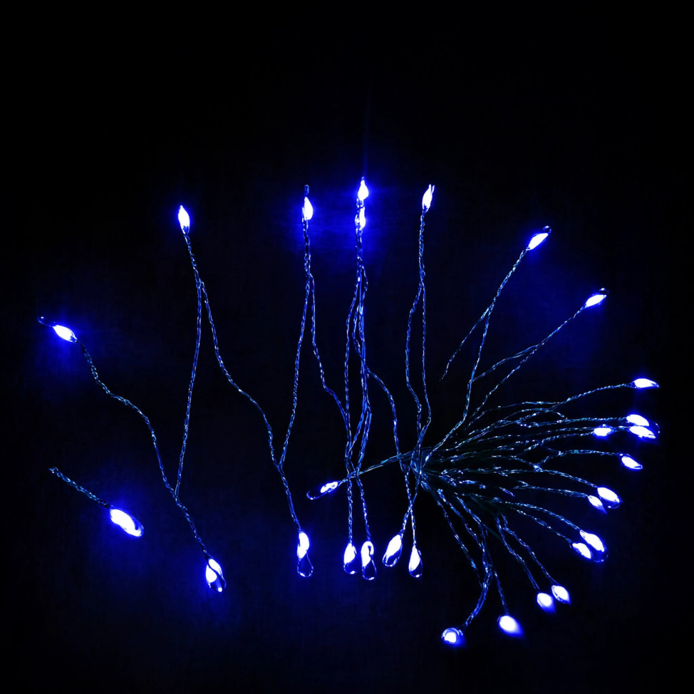 Изображение Гирлянда Конский хвост Мишура 640 LED 16 нитей 2 м зеленая синий GarlandoPro D640L2MGBL ИМ Light-Deco 6 