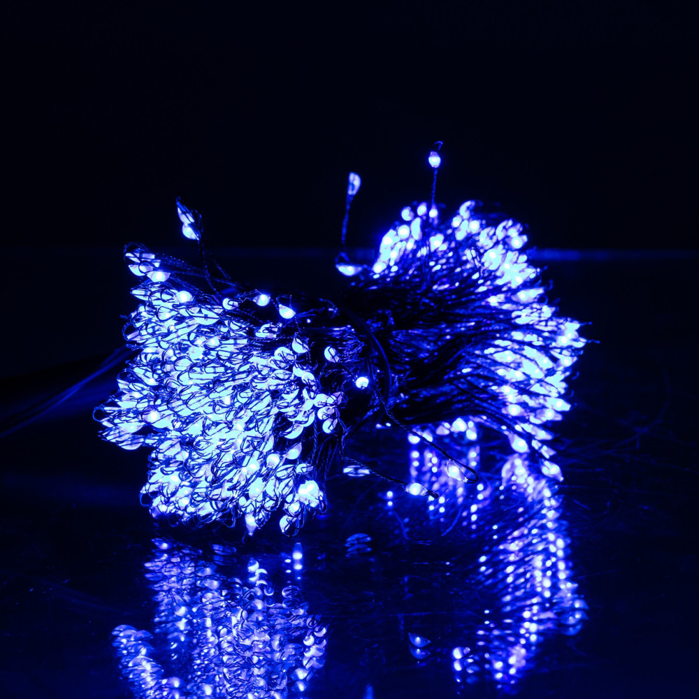 Изображение Гирлянда Конский хвост Мишура 640 LED 16 нитей 2 м зеленая синий GarlandoPro D640L2MGBL ИМ Light-Deco 7 