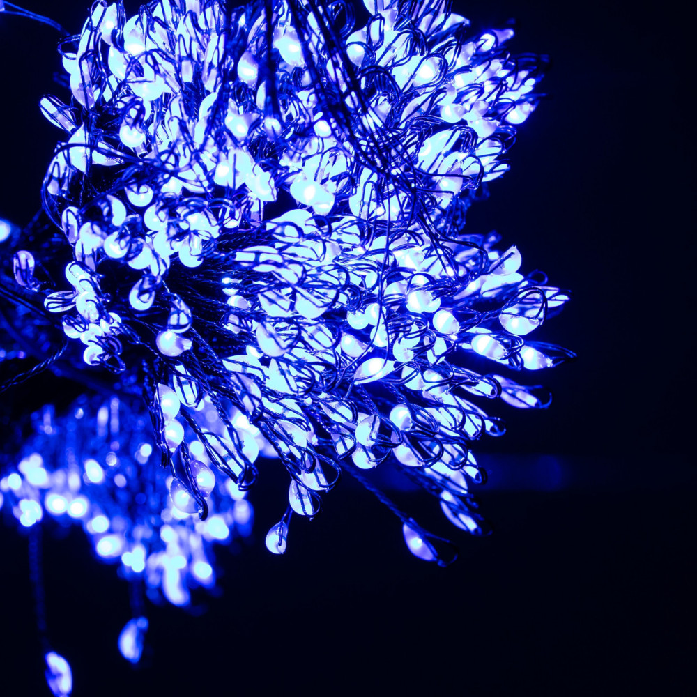 Изображение Гирлянда Конский хвост Мишура 640 LED 16 нитей 2 м зеленая синий GarlandoPro D640L2MGBL ИМ Light-Deco 8 