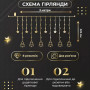 Изображение Гирлянда штора светодиодная GarlandoPro звезда и елка 120LED 3х0,9 м 8 режимов Желтый 1733072Y ИМ Light-Deco 3 