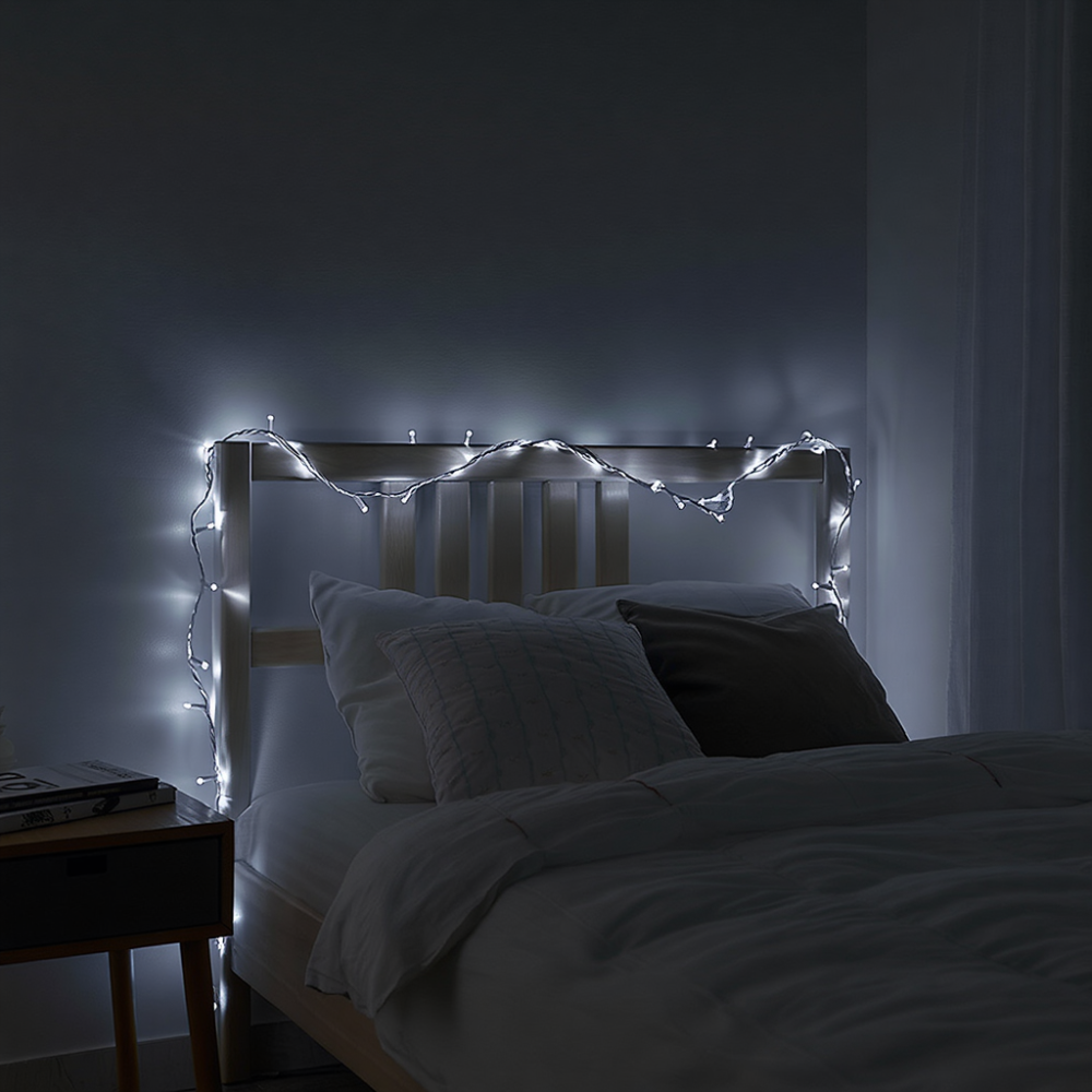 Изображение Новогодняя комнатная гирлянда нить 6 м 50 LED белый провод Белый W50LED6MWW ИМ Light-Deco 