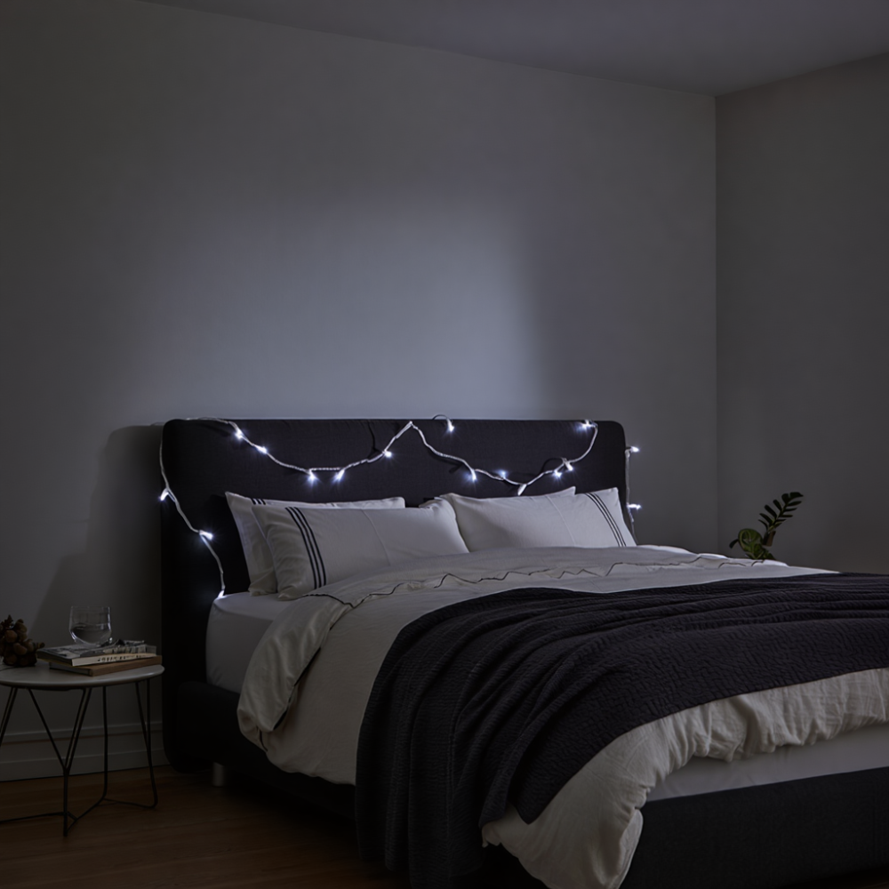 Изображение Новогодняя комнатная гирлянда нить 6 м 50 LED белый провод Белый W50LED6MWW ИМ Light-Deco 1 