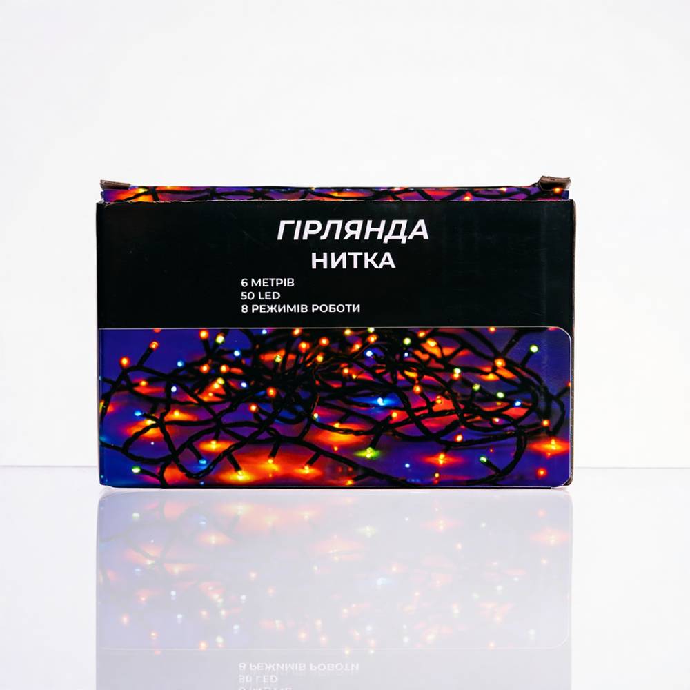 Изображение Новогодняя комнатная гирлянда нить 6 м 50 LED белый провод Белый W50LED6MWW ИМ Light-Deco 5 