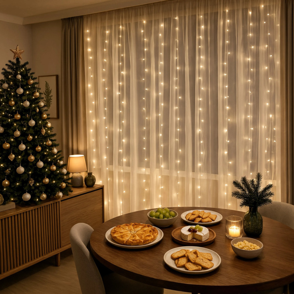 Изображение Гирлянда-штора Роса 300 LED 10 нитей 3*3 м USB GarlandoPro USB173308Y ИМ Light-Deco 5 