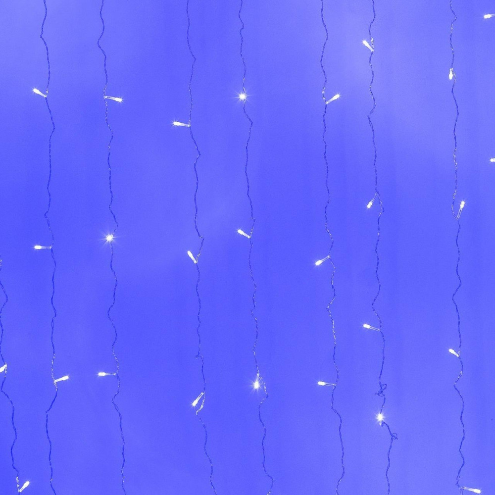 Изображение Гирлянда штора светодиодная GarlandoPro 160LED 8 линий 1,5х1,5 м гирлянда на штору Синий ZWM2160LEDBL ИМ Light-Deco 7 