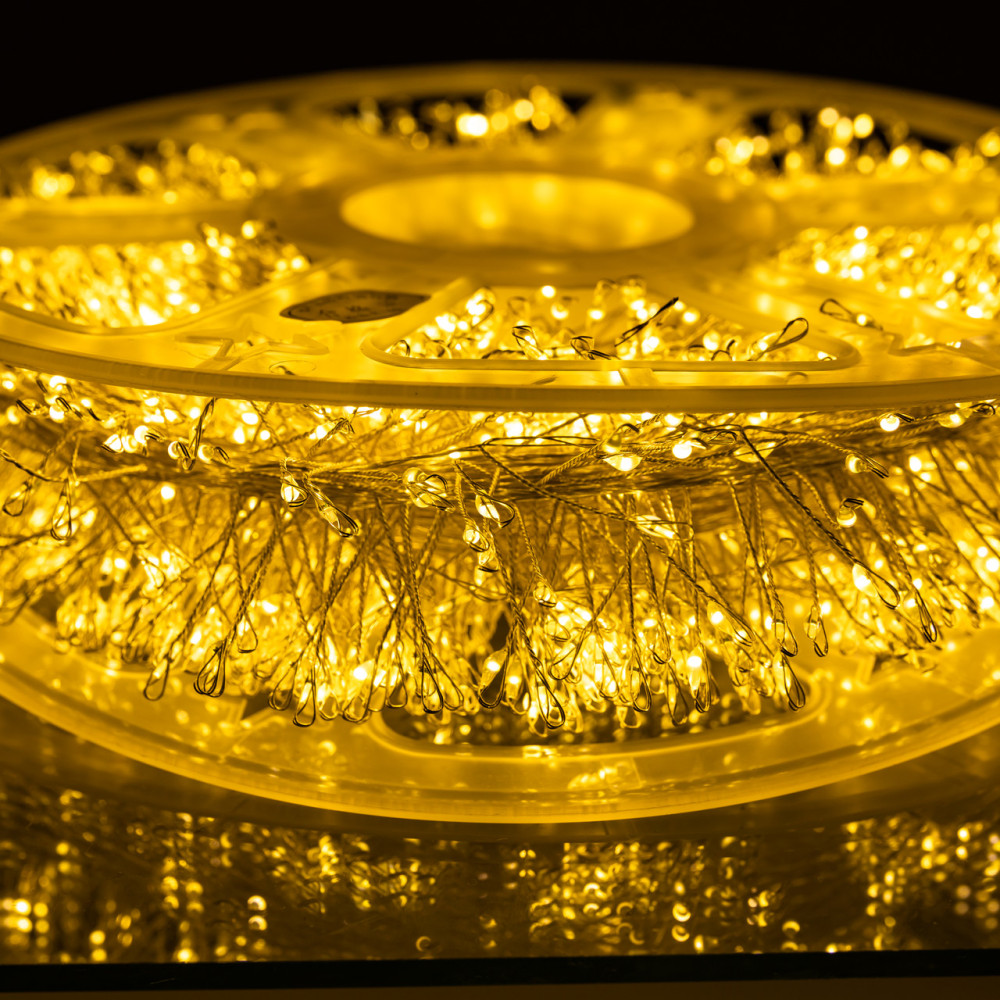 Изображение Новогодняя гирлянда Хвойная лапа 100 м 3000 LED белый провод Желтое сияние D3000L100MWY ИМ Light-Deco 7 