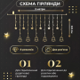 Изображение Гирлянда штора светодиодная занавес звездочки елочки 120 LED динамическая 10 фигур на окно новогодняя 220В желтая Желтая ИМ Light-Deco 1 