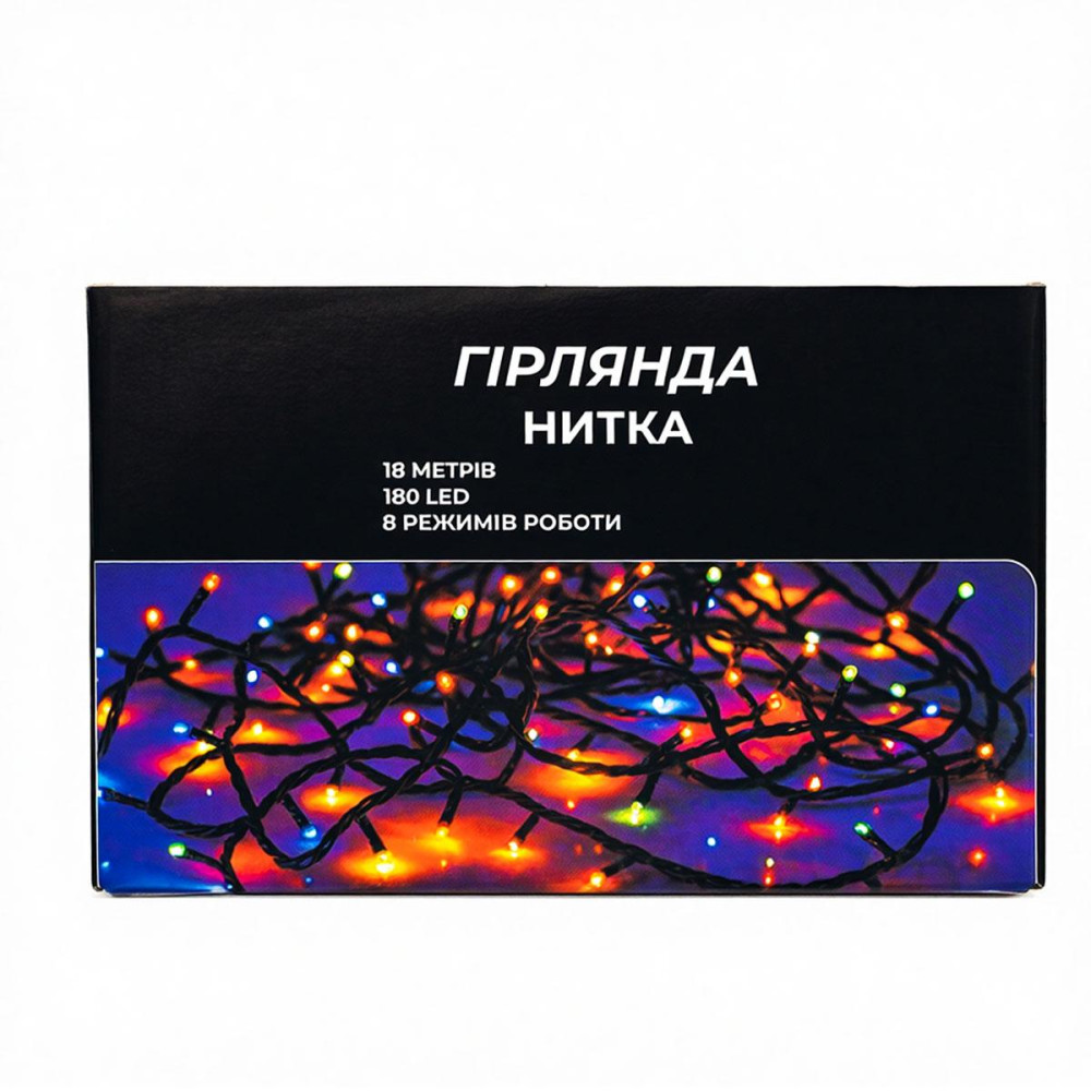 Изображение Новогодняя гирлянда комнатная нить 18 м 180 LED комнатная гирлянда черный провод Желтый свет W180LED18MBY ИМ Light-Deco 5 