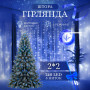 Изображение Гирлянда штора 2х2 м 240 LED светодиодная медный провод 8 нитей Синий ZWM2240LEDBL ИМ Light-Deco 