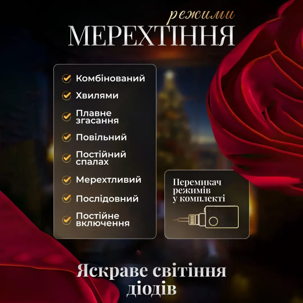 Зображення Электрическая гирлянда Звезда штора 3 метра на окно для фотозон синяя WYF11BL ИМ Light-Deco 4 