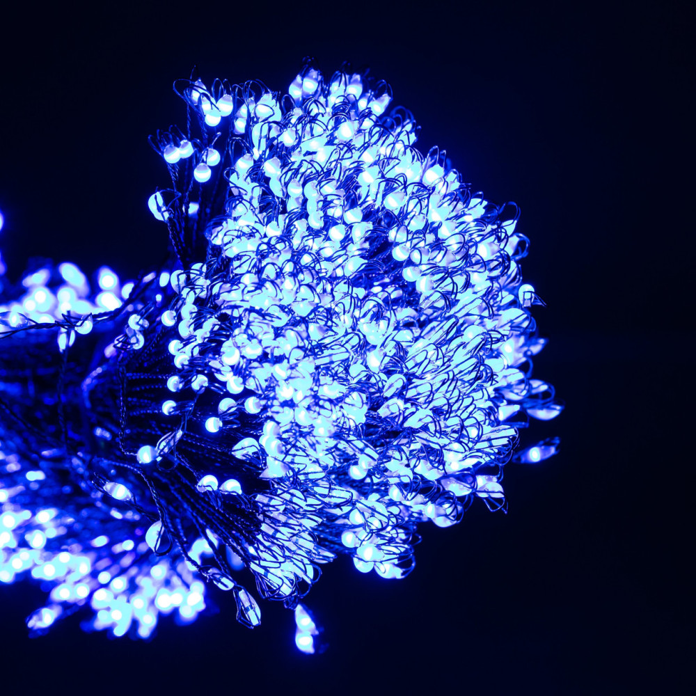Изображение Гирлянда Конский хвост Мишура 1200 LED 20 нитей 2 м зеленая, синий GarlandoPro D1200L2MGBL ИМ Light-Deco 9 