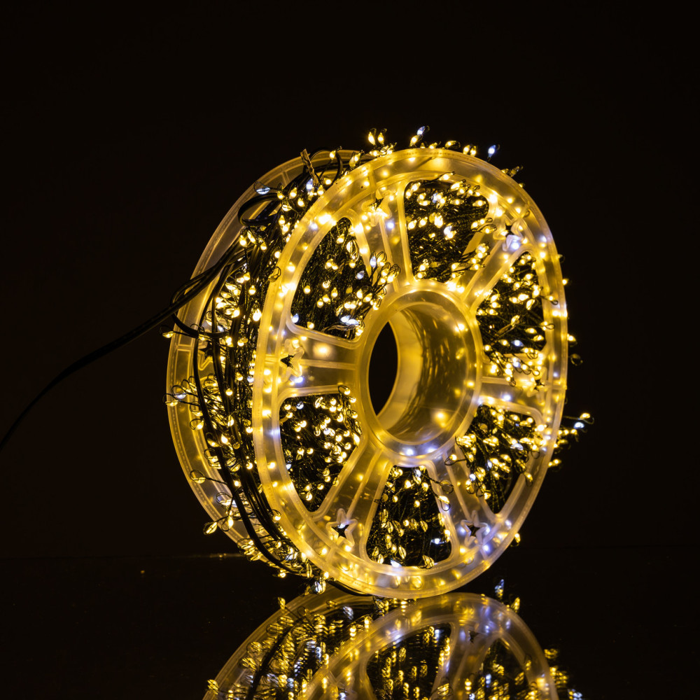 Изображение Новогодняя гирлянда комнатная роса Хвойная лапа 50 м 1500 LED зеленый провод Желтое сияние D1500L50MGY ИМ Light-Deco 2 
