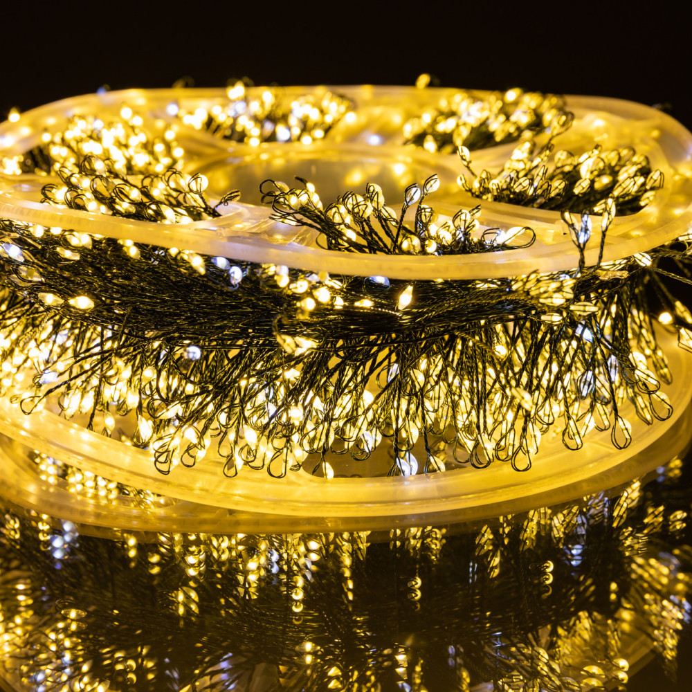 Изображение Новогодняя гирлянда комнатная роса Хвойная лапа 50 м 1500 LED зеленый провод Желтое сияние D1500L50MGY ИМ Light-Deco 7 