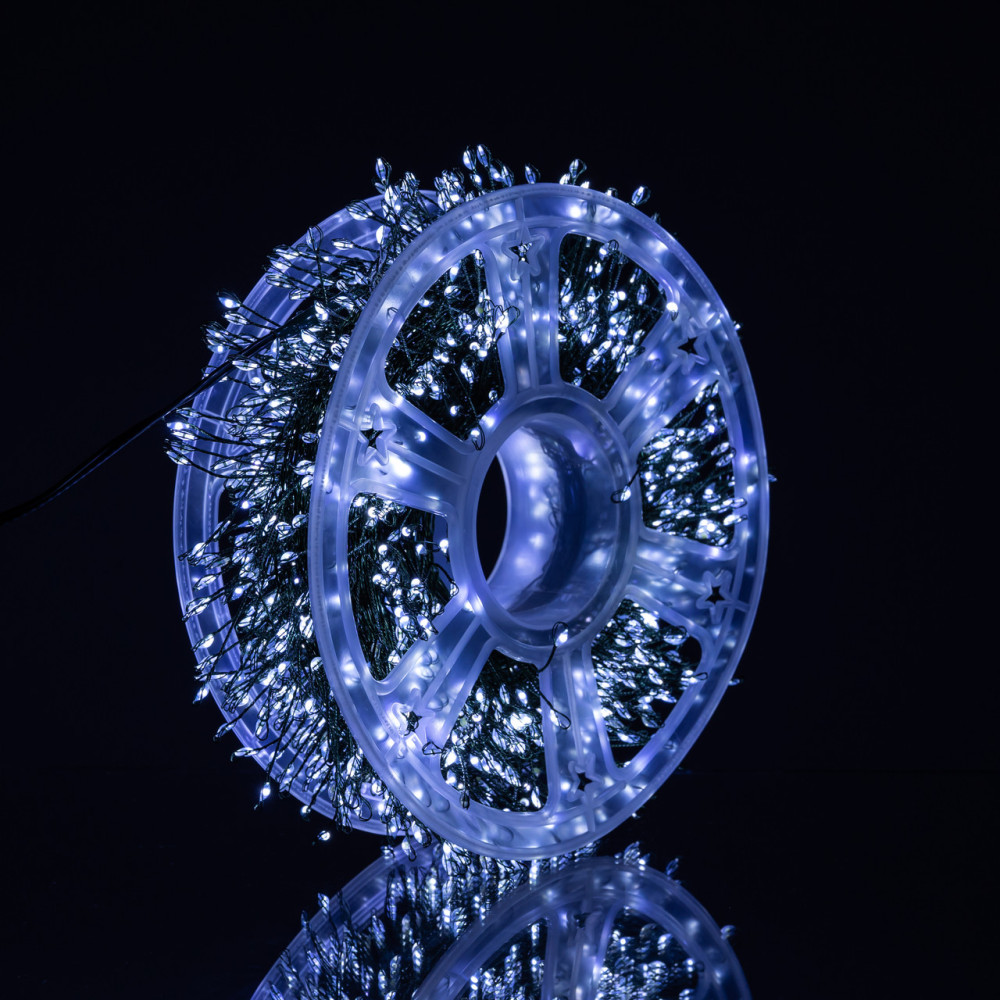 Изображение Новогодняя гирлянда комнатная роса 100 м 3000 LED Хвойная лапа зеленый провод Белое сияние D3000L100MGW ИМ Light-Deco 3 