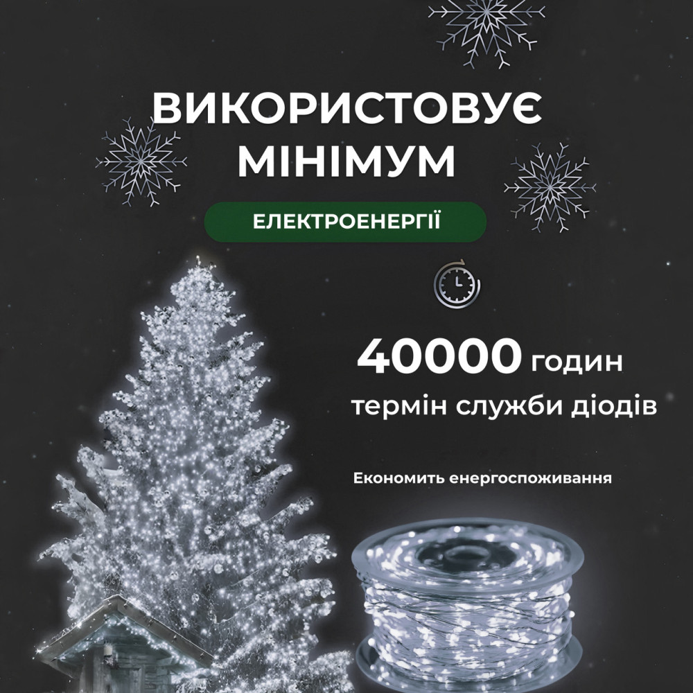 Изображение Гирлянда роса на пульте 200 метров на 2000 led светодиодов капля белый провод белая 2000L200MWW ИМ Light-Deco 4 