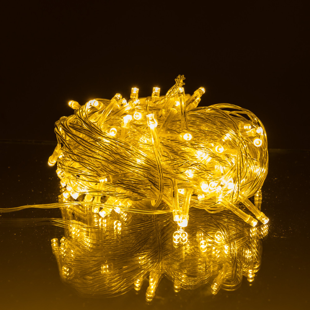 Изображение Новогодняя гирлянда комнатная нить 10 м 120 LED комнатная гирлянда белый провод Желтый свет W120LED10MWY ИМ Light-Deco 