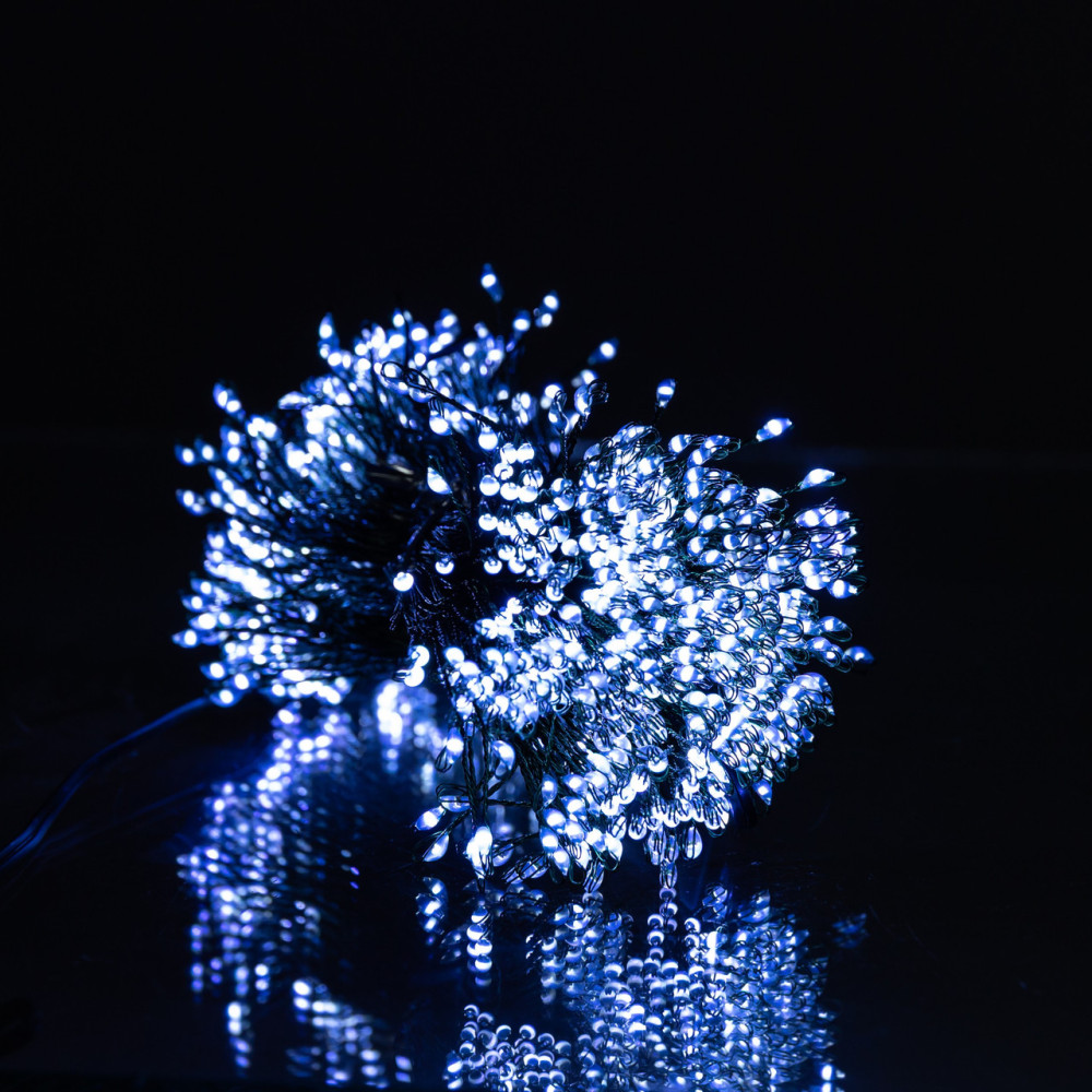 Изображение Гирлянда Конский хвост Мишура 640 LED 16 нитей 2 м зеленая, белый GarlandoPro D640L2MGW ИМ Light-Deco 7 