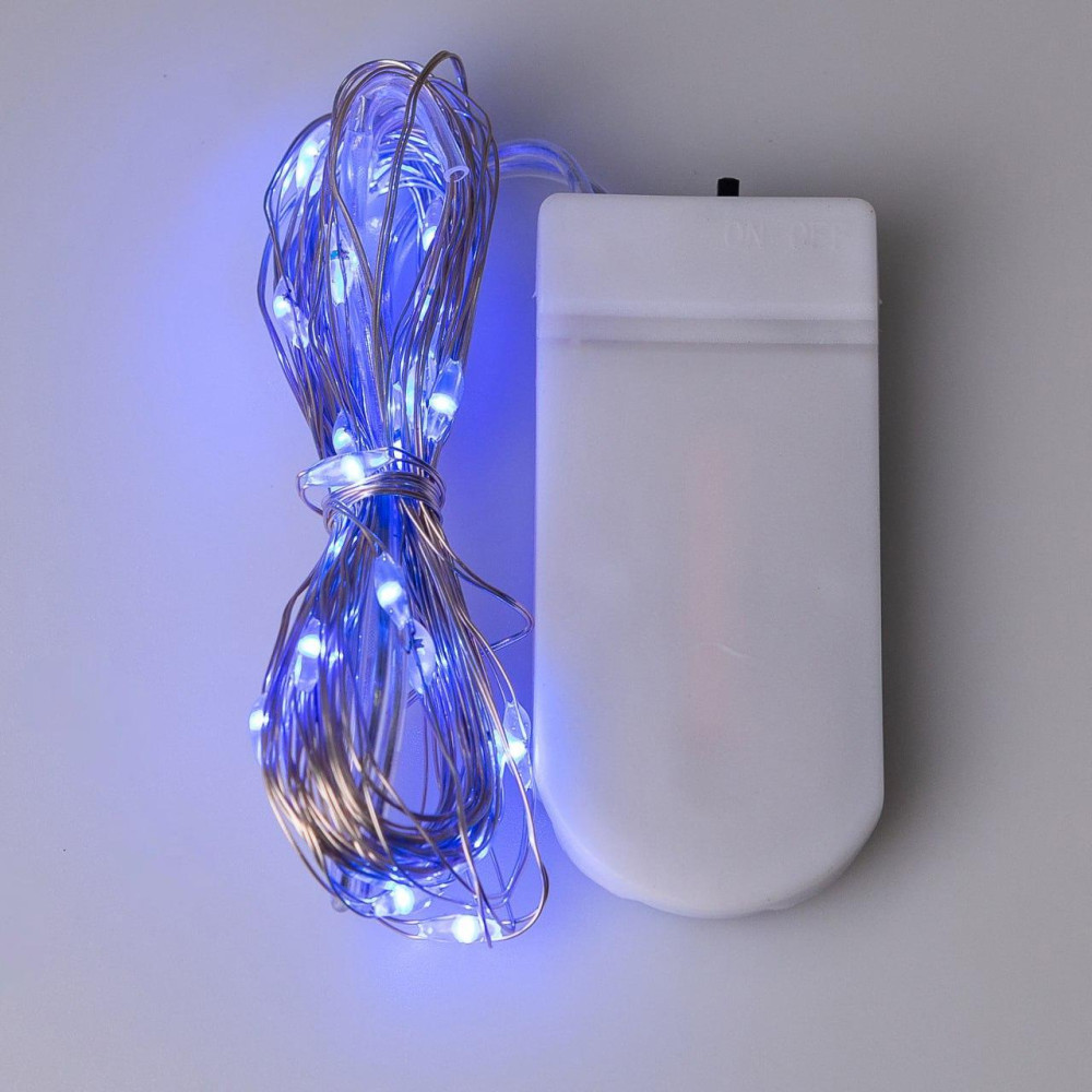 Изображение Гирлянда светодиодная на батарейках GarlandoPro 30LED 3м медный провод гирлянды роса Синий 1733018BL ИМ Light-Deco 1 