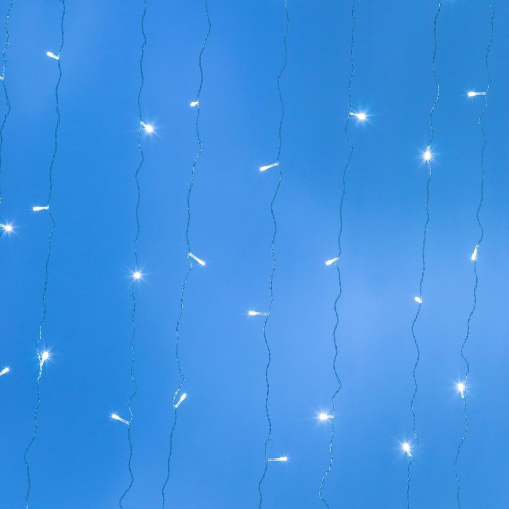 Изображение Гирлянда штора 2х2 м 240 LED светодиодная медный провод 8 нитей Белый ZWM2240LEDW ИМ Light-Deco 7 