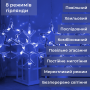 Изображение Гирлянда штора светодиодная снежинки звезды 145 LED динамическая занавес 10 фигур на окно новогодняя 220В синий Синяя ИМ Light-Deco 2 