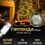 Изображение Гирлянда роса 10 метров USB на 100 led светодиодов капля белый провод белая USB100L10MWW ИМ Light-Deco 