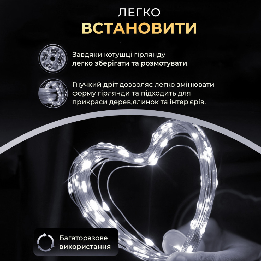 Изображение Гирлянда роса на пульте 100 метров на 1000 led светодиодов капля зеленый провод белая 1000L100MGW ИМ Light-Deco 5 