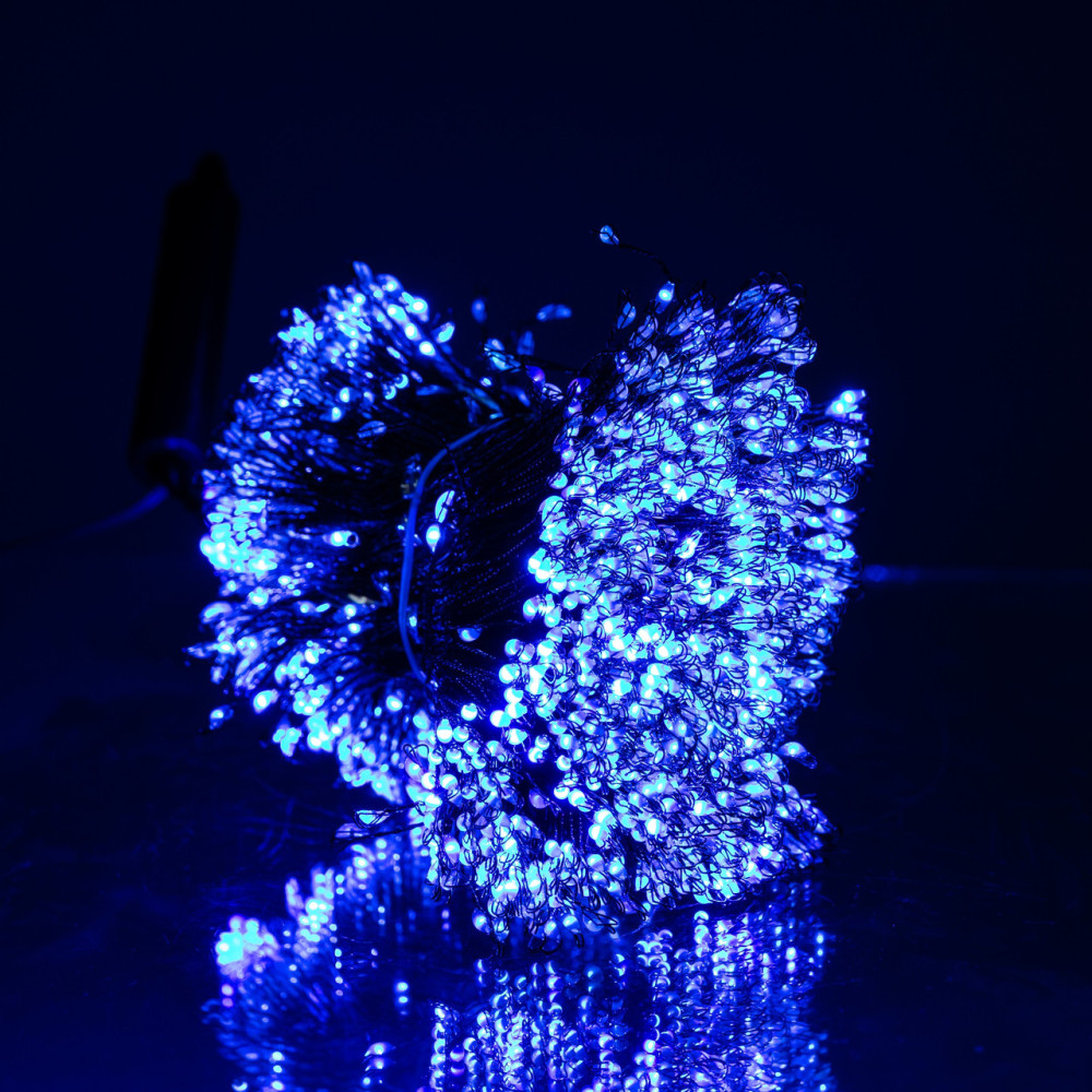 Изображение Гирлянда Конский хвост Мишура 1800 LED 20 нитей 3 м зеленая, синий GarlandoPro D1800L3MGBL ИМ Light-Deco 6 