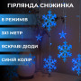Изображение Гирлянда штора снежинки звездочки светодиодная IP44 50000ч динамичная 9Вт гирлянда снежинки на окно снежинка Гирлянды Синяя ИМ Light-Deco 